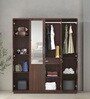 Takashi 4 Door Wardrobe in Regato Walnut Finish with Drawer