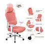 Takeo High Back Ergonomic Office Chair with 3D Adjustable Armrests Adjustable Headrest and Multi Tilt Lock Feature in Orange