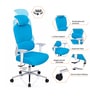 Takeo High Back Ergonomic Office Chair with 3D Adjustable Armrests Adjustable Headrest and Multi Tilt Lock Feature in Blue