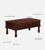 Takhat Sheesham Wood Coffee Table In Honey Oak Finish With Drawer