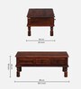 Takhat Sheesham Wood Coffee Table In Honey Oak Finish With Drawer