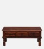 Takhat Sheesham Wood Coffee Table In Honey Oak Finish With Drawer