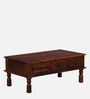 Takhat Sheesham Wood Coffee Table In Honey Oak Finish With Drawer