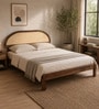Taki Sheesham Wood Queen Size Bed In Provincial Teak Finish