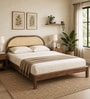 Taki Sheesham Wood Queen Size Bed In Provincial Teak Finish