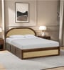 Taki Sheesham Wood Queen Size Bed in Provincial Teak Finish With Box Storage Taki Sheesham Wood Queen Size Bed in Provincial Teak Finish With Box Storage