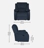 Taki Velvet 1 Seater Manual Recliner In Blue Colour with Hidden Cupholders