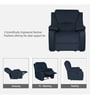 Taki Velvet 1 Seater Manual Recliner In Blue Colour with Hidden Cupholders