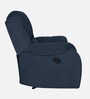 Taki Velvet 1 Seater Manual Recliner In Blue Colour with Hidden Cupholders