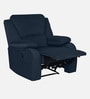 Taki Velvet 1 Seater Manual Recliner In Blue Colour with Hidden Cupholders