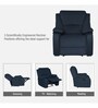 Taki Velvet 1 Seater Manual Recliner In Blue Colour with Hidden Cupholders