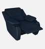 Taki Velvet 1 Seater Manual Recliner In Blue Colour with Hidden Cupholders