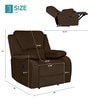 Taki Velvet 1 Seater Manual Recliner in Brown Colour with Hidden Cupholders