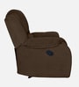 Taki Velvet 1 Seater Manual Recliner in Brown Colour with Hidden Cupholders