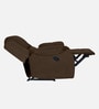 Taki Velvet 1 Seater Manual Recliner in Brown Colour with Hidden Cupholders
