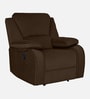 Taki Velvet 1 Seater Manual Recliner in Brown Colour with Hidden Cupholders