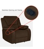 Taki Velvet 1 Seater Manual Recliner in Brown Colour with Hidden Cupholders