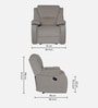 Taki Velvet 1 Seater Manual Recliner in Cream Colour with Hidden Cupholders