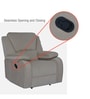 Taki Velvet 1 Seater Manual Recliner in Cream Colour with Hidden Cupholders
