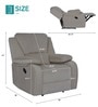 Taki Velvet 1 Seater Manual Recliner in Cream Colour with Hidden Cupholders