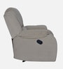 Taki Velvet 1 Seater Manual Recliner in Cream Colour with Hidden Cupholders