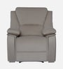 Taki Velvet 1 Seater Manual Recliner in Cream Colour with Hidden Cupholders
