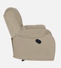 Taki Velvet 1 Seater Manual Recliner in Light Cream Colour with Hidden Cupholders