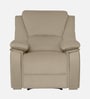 Taki Velvet 1 Seater Manual Recliner in Light Cream Colour with Hidden Cupholders