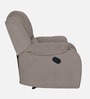 Taki Velvet 1 Seater Manual Recliner in Light Grey Colour with Hidden Cupholders
