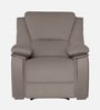 Taki Velvet 1 Seater Manual Recliner in Light Grey Colour with Hidden Cupholders