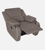 Taki Velvet 1 Seater Manual Recliner in Light Grey Colour with Hidden Cupholders