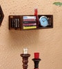 Sheesham Wood Floating Book Shelf in Provincial Teak Finish 