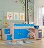 Talisman Stairway Loft Bed with Study Table in Sky Blue