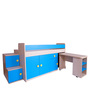 Talisman Stairway Loft Bed with Study Table in Sky Blue