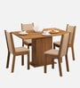 Talita 4 Seater Dining Set in Brown Finish