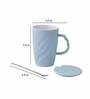 Tall 400ml Pastel Blue Ceramic (Set of 2) Coffee Mug with Lid