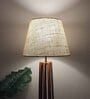 Tallboy Wooden Floor Lamp with Jute Shade & Brown Base