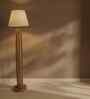 Tallboy Wooden Floor Lamp with Jute Shade & Brown Base