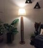 Tallboy Wooden Floor Lamp with Jute Shade & Brown Base