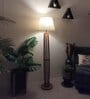 Tallboy Wooden Floor Lamp with Jute Shade & Brown Base