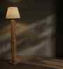Tallboy Wooden Floor Lamp with Jute Shade & Brown Base