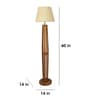 Tallboy Wooden Floor Lamp with Jute Shade & Brown Base