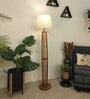 Tallboy Wooden Floor Lamp with Jute Shade & Brown Base