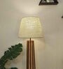 Tallboy Wooden Floor Lamp with Jute Shade & Brown Base