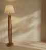 Tallboy Wooden Floor Lamp with Jute Shade & Brown Base