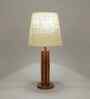 Tallboy Wooden Table Lamp with Jute  Shade & Brown Base