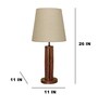 Tallboy Wooden Table Lamp with Jute  Shade & Brown Base