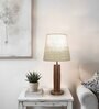Tallboy Wooden Table Lamp with Jute  Shade & Brown Base