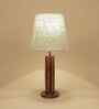 Tallboy Wooden Table Lamp with Jute  Shade & Brown Base