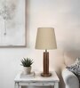Tallboy Wooden Table Lamp with Jute  Shade & Brown Base
